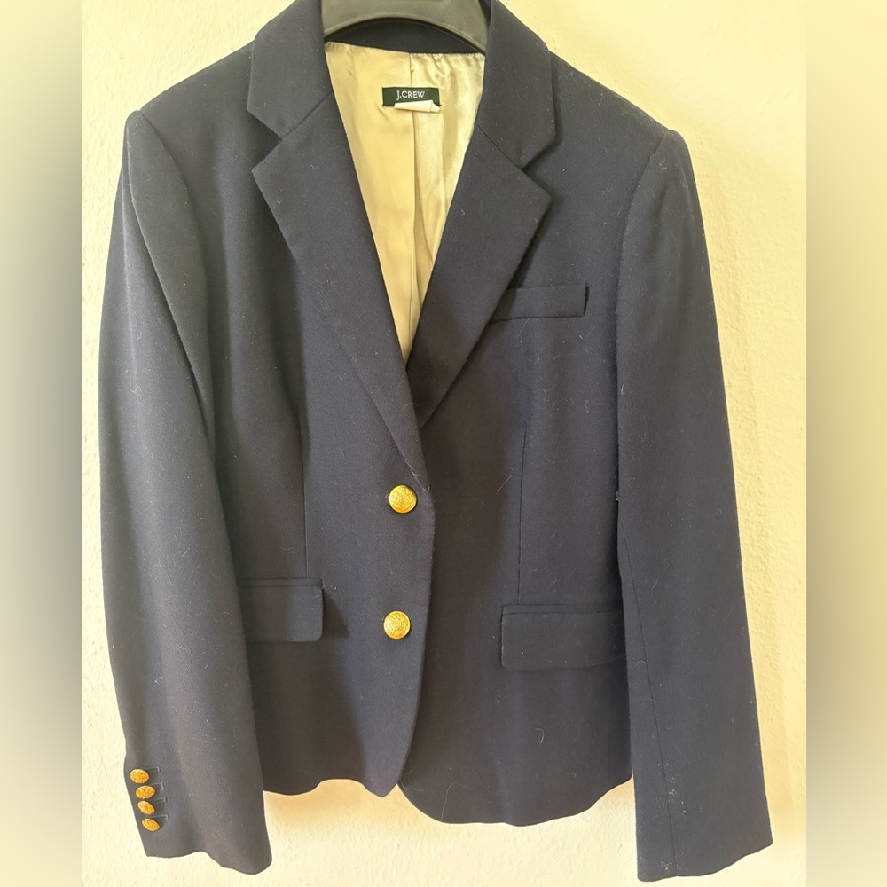 J. Crew Navy Blazer with Gold Buttons